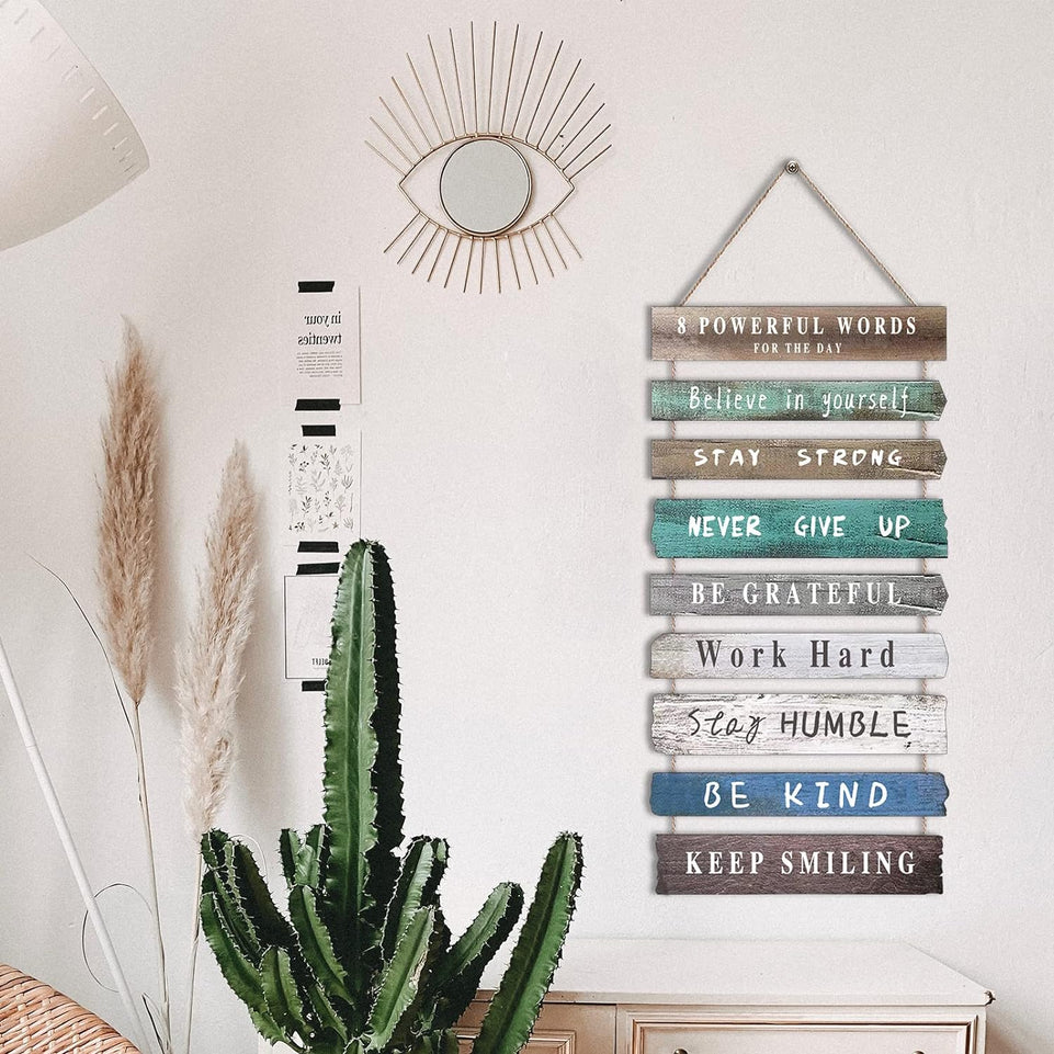 Inspirational Wall Art Decor for Office, Wooden Rustic Hanging Motivational Wall Art Decoration Sign, Inspiring Positive Quotes Wall Art for Home Living Room Bedroom Bathroom Classroom Gym 12"x24" https://www.amazon.com/dp/B09M7DPBZW