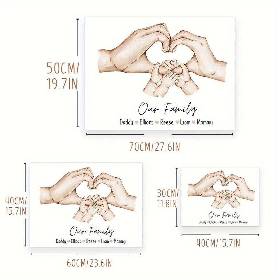 1pc Customized Family Name Poster, Personalized Family Member Hands Wall Art Canvas Poster For Home Decor, Canvas Prints For Living Room Bedroom Kitchen Decor, Perfect Gift And Decoration, Frameless https://www.temu.com/search_result.html?search_key=601099533357613