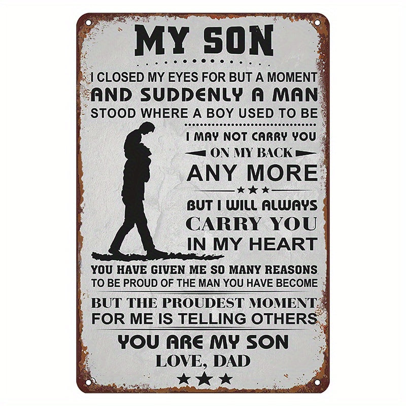 My Son Love Dad Retro Metal Tin Sign, Gift For Son Home Family Funny Wall Art Interior Decoration, Metal Poster For Home Easter Gift Halloween Christmas Gift https://www.temu.com/search_result.html?search_key=601099536671442