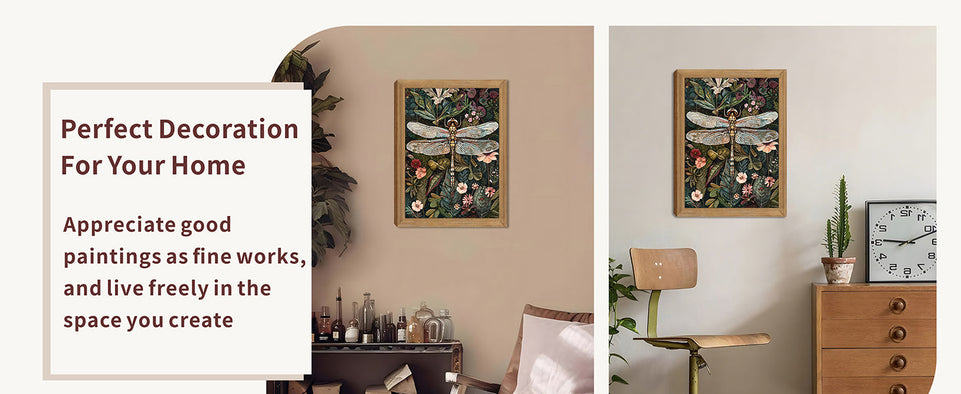 Framed Vintage 3D Textured Wall Art - Dark Green Dragonfly Flowers Wall Decor - Hand Drawn Sandstone Nature Botanical Pictures for Living Room Bedroom Home Decor 12x16in https://www.amazon.com/dp/B0D4V264VF