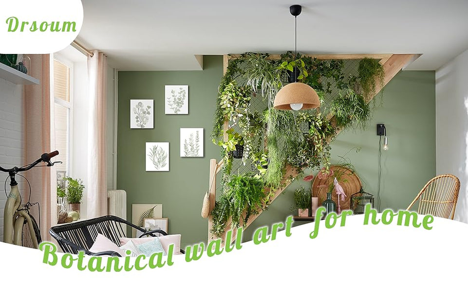 FRAMED Botanical Plant Canvas Wall Art,Boho Plant Wall Decor for Bedroom,Minimalist Floral Prints for Living Room,Light Green Botanical Art Painting for Office,Set of 4,8”x 10” https://www.amazon.com/dp/B09HH17JRH