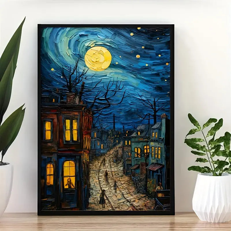 1pc Vincent van Gogh "Starry Night" Canvas Art Print - Vibrant Oil Painting Reproduction, Unframed Wall Decor for Living Room, Bedroom, Home Office, Dorm | Classic/Artistic Style, Vertical Orientation June Wall Art