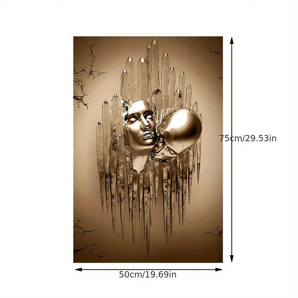 Love Couples Kissing Hug Abstract Canvas Painting - 1pc Wall Art for Bathroom Bedroom Office Living Room Home Decor - No Frame June Wall Art
