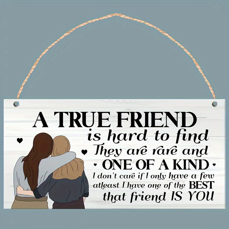 Charming Wooden Friendship Plaque - Perfect Gift for Best Friends, 'True Friends Are Hard to Find' Wall Art with Rope Hanger, Ideal for Home & Office Decor https://www.temu.com/search_result.html?search_key=601099586179968