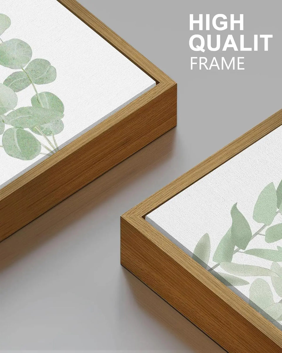 Drsoum Framed Botanical Plant Canvas Wood Wall Art Light Green Sage Wall Decor Eucalyptus Leaf Picture for Bedroom Living Room Bathroom Office 8”x 10” x 4pcs https://www.amazon.com/dp/B0CB1NZ5HT