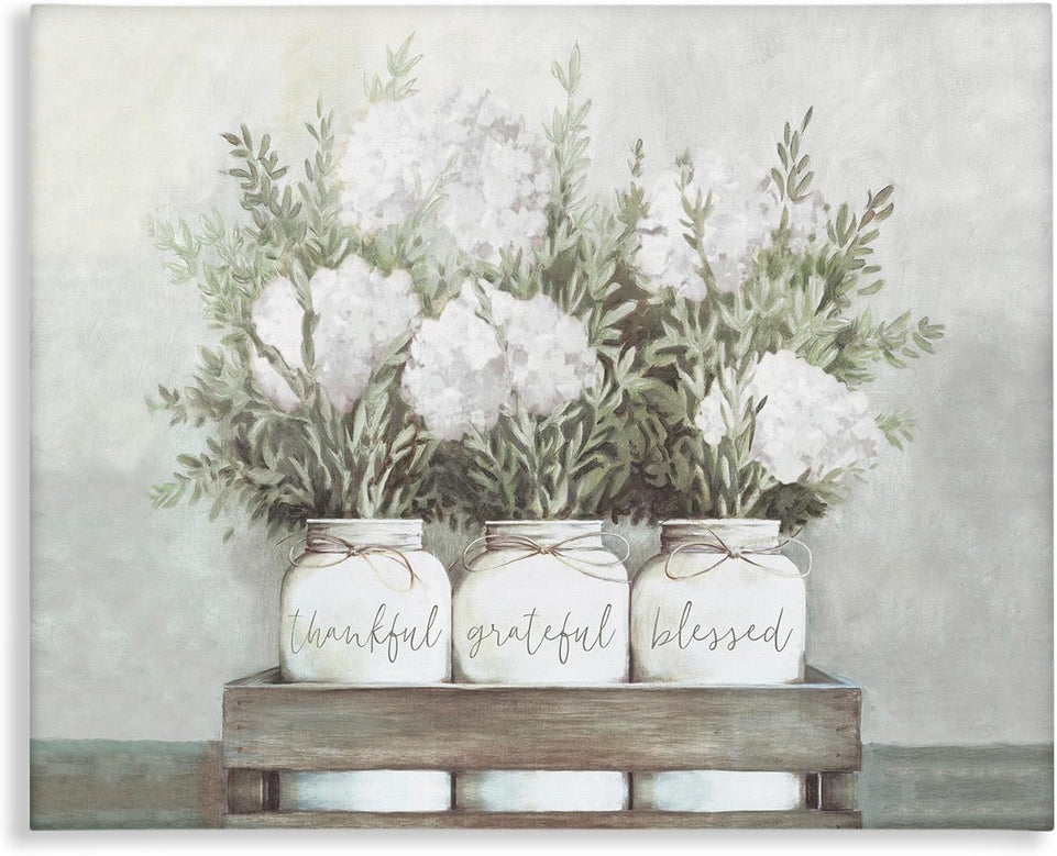 Stupell Industries Pristine Hydrangea Bouquets Thankful Grateful Blessed Sentiment Canvas Wall Art Design by Dogwood Portfolio https://www.amazon.com/dp/B095PWRKZM