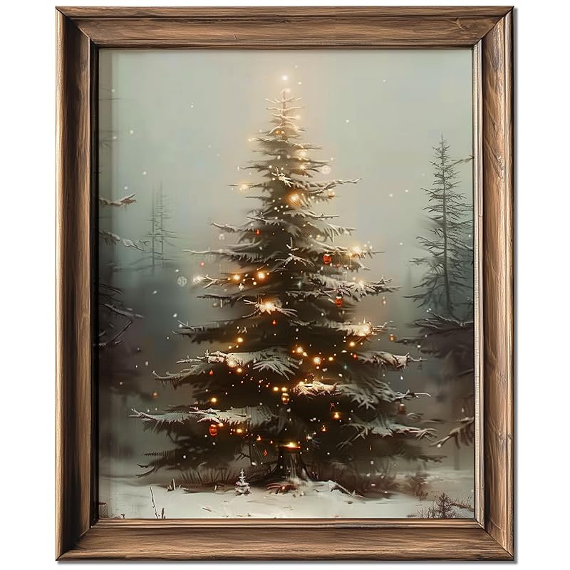 Vintage Christmas Tree Wall Decor, Christmas Decoration, Forest Wall Art Decor, Rustic Winter Holidays Wall Art, Print Unframed (8x10in, Vintage Christmas Tree) https://www.amazon.com/dp/B0DLK24HNP