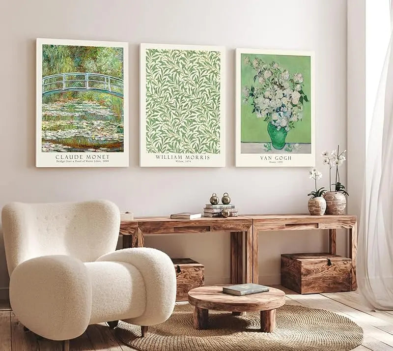 Induslyfe Framed Sage Green Vintage Wall Art Canvas Decor Set of 3, Matisse Wall Art Prints Posters Mid Century Modern Art, Aesthetic Floral Botanical wall art for bedroom, living room, bathroom 12x16 https://www.amazon.com/dp/B0CKY1V241