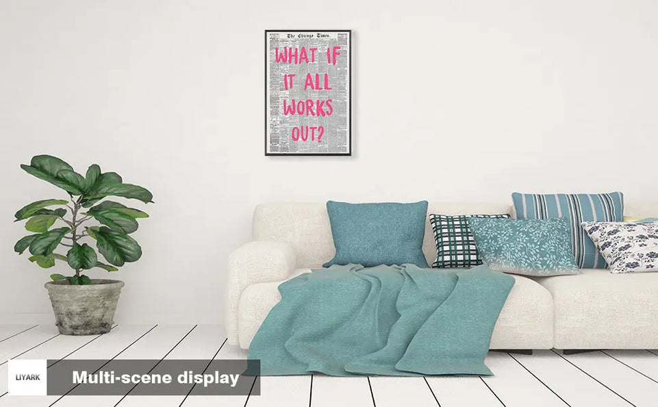Liyark Retro Trendy Newspaper Canvas Wall Art What If All Works Out Poster Black And White Wall Art Positive Affirmation Quote Wall Art Pink Font Wall Decor Minimalist Home Decor 12x16in Unframed https://www.amazon.com/dp/B0D14VNYMR
