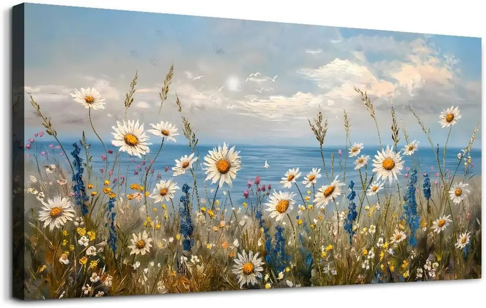 Wapluam Blue Ocean Canvas Wall Art for Living Room Wall Decor For Bedroom Bathroom Decoration Natural Seascape Painting Modern Office Wildflowers Artwork Large Pictures Home Decor Ready To Hang https://www.amazon.com/dp/B0DHZNFX84