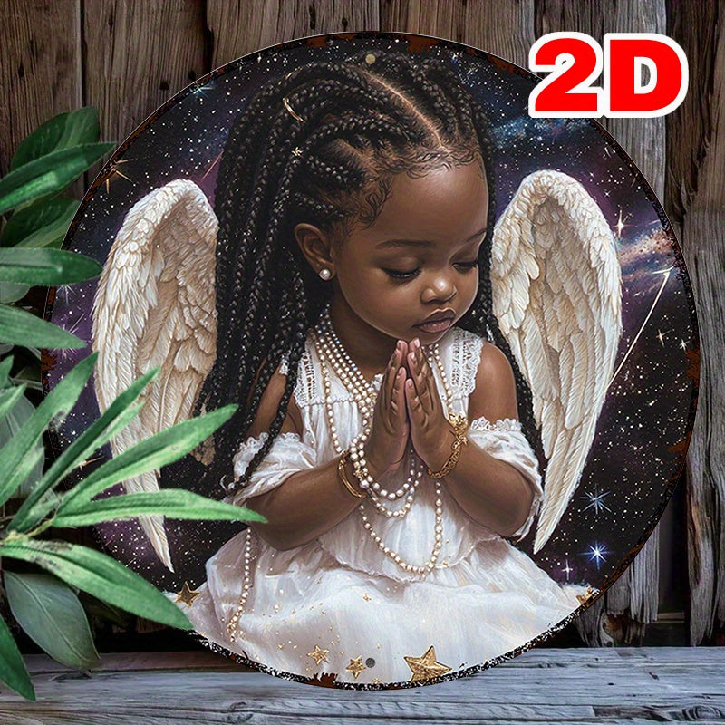 Angel Youngsters 8x8" Round Aluminum Wall Art - Charming Metal Sign for Bedroom & Home Decor, Perfect Gift Idea, 2D, Gifts Decor, Perfect for Room Decor https://www.temu.com/search_result.html?search_key=601099661383174