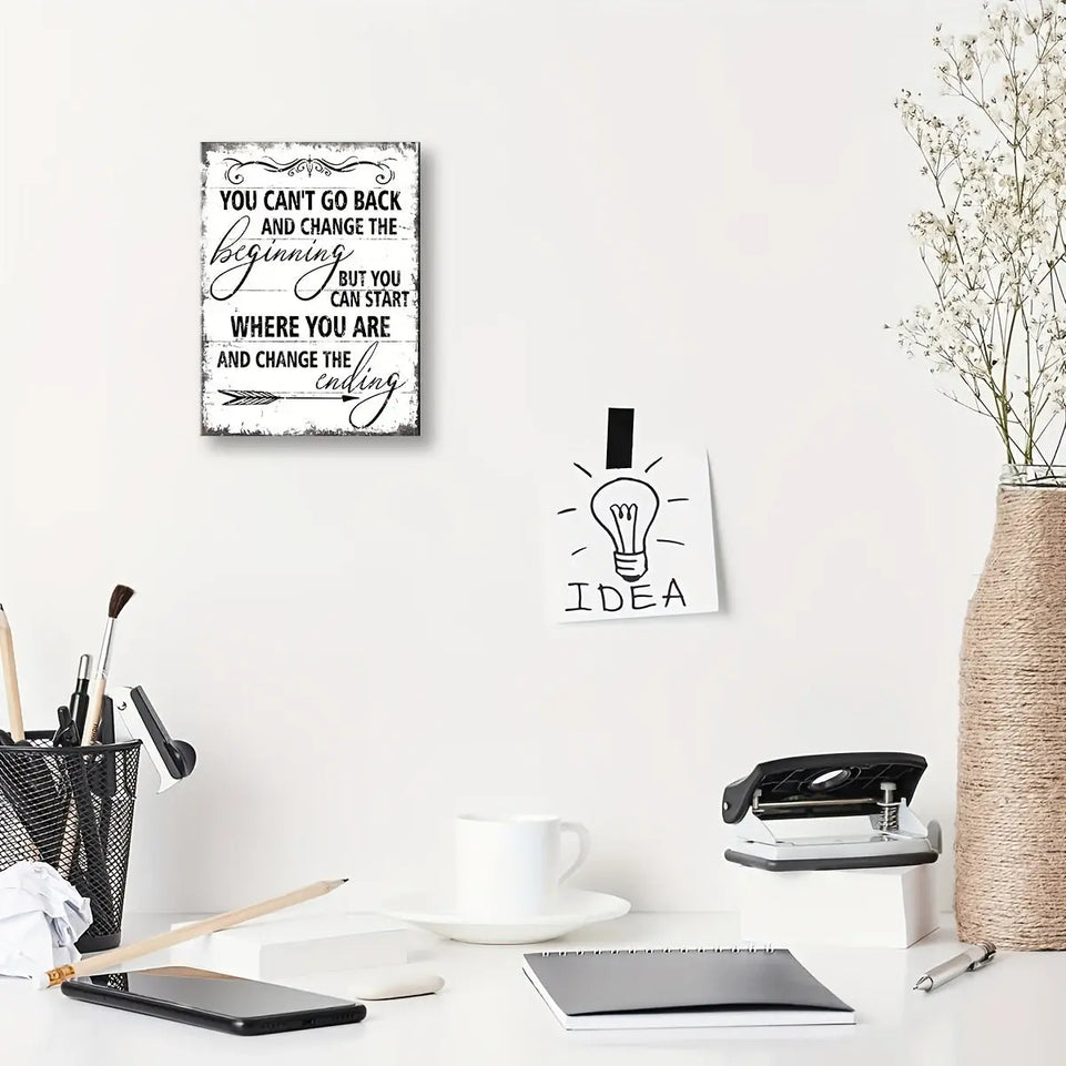 24x16" Black & White Canvas Motivational Print - Rustic Inspirational Wall Art for Office, Bedroom, Living Room, or Classroom Decor, Unframed June Wall Art
