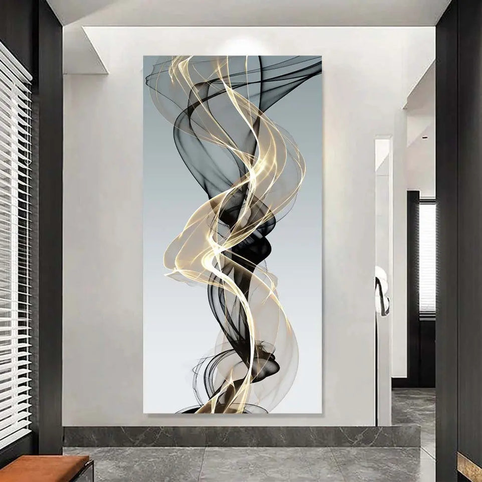 1pc Nordic Abstract Ribbon Canvas Painting - Modern Wall Art for Living Room and Bedroom Decor - Eye-Catching Design with No Frame June Wall Art