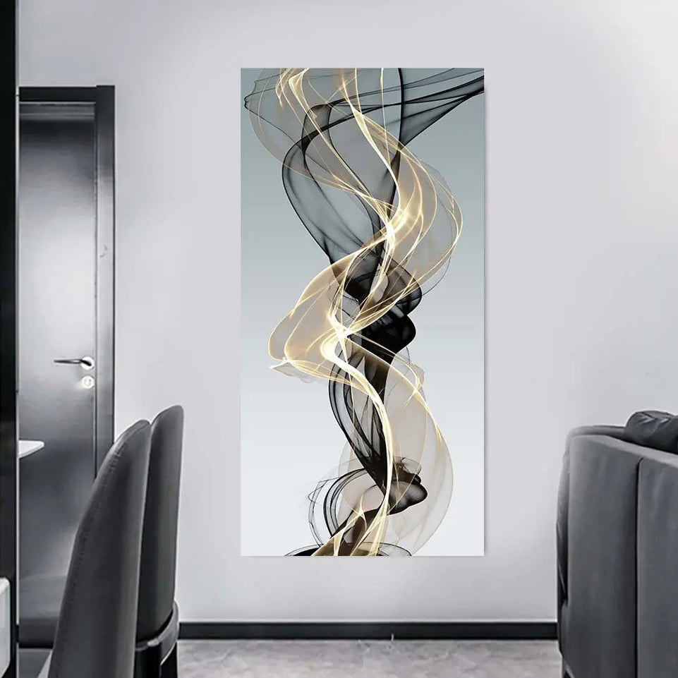1pc Nordic Abstract Ribbon Canvas Painting - Modern Wall Art for Living Room and Bedroom Decor - Eye-Catching Design with No Frame June Wall Art