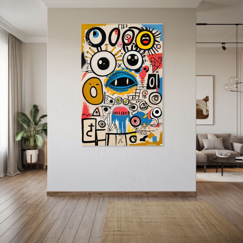 Colorful Abstract Faces Artwork I Vibrant Modern Wall Decor June Wall Art