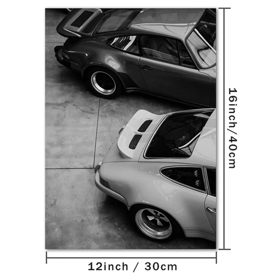 1pc Vintage Sports Car Canvas Wall Art for Home Decor, Black and White Minimalistic Sportscar Poster Canvas Prints, Car Lover Gift, Classic Vehicle Wall Decor for Living Room Bedroom Kitchen Office Cafe Decor, Perfect Gift an June Wall Art