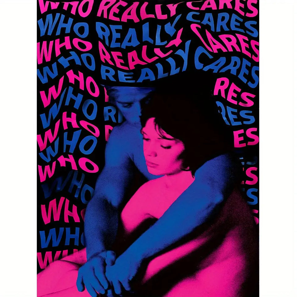 Canvas Music Album Print Poster - 1pc Who Really Cares Wall Art - Artwork Wall Painting For Bathroom Bedroom Office Living Room Wall Decor, Aesthetic Home Decoration, No Frame June Wall Art