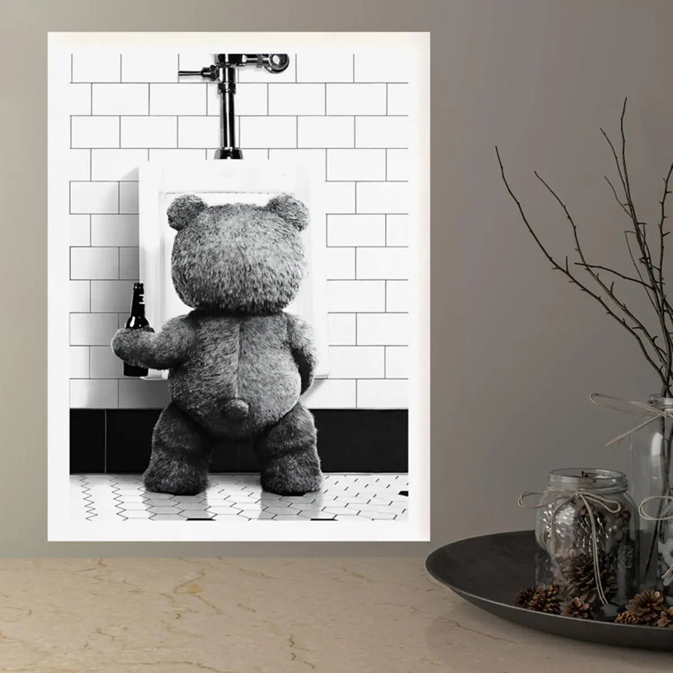 1pc Canvas Poster, Ted Movie Poster, Funny Poster Art, Funny Wall Art Wall Art For Living Room, Wall Decor For Bedroom, Home Decor Room Decor, Frameless June Wall Art