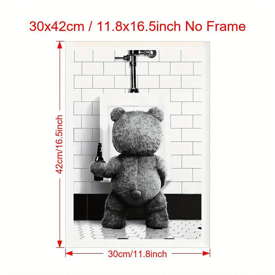 1pc Canvas Poster, Ted Movie Poster, Funny Poster Art, Funny Wall Art Wall Art For Living Room, Wall Decor For Bedroom, Home Decor Room Decor, Frameless June Wall Art