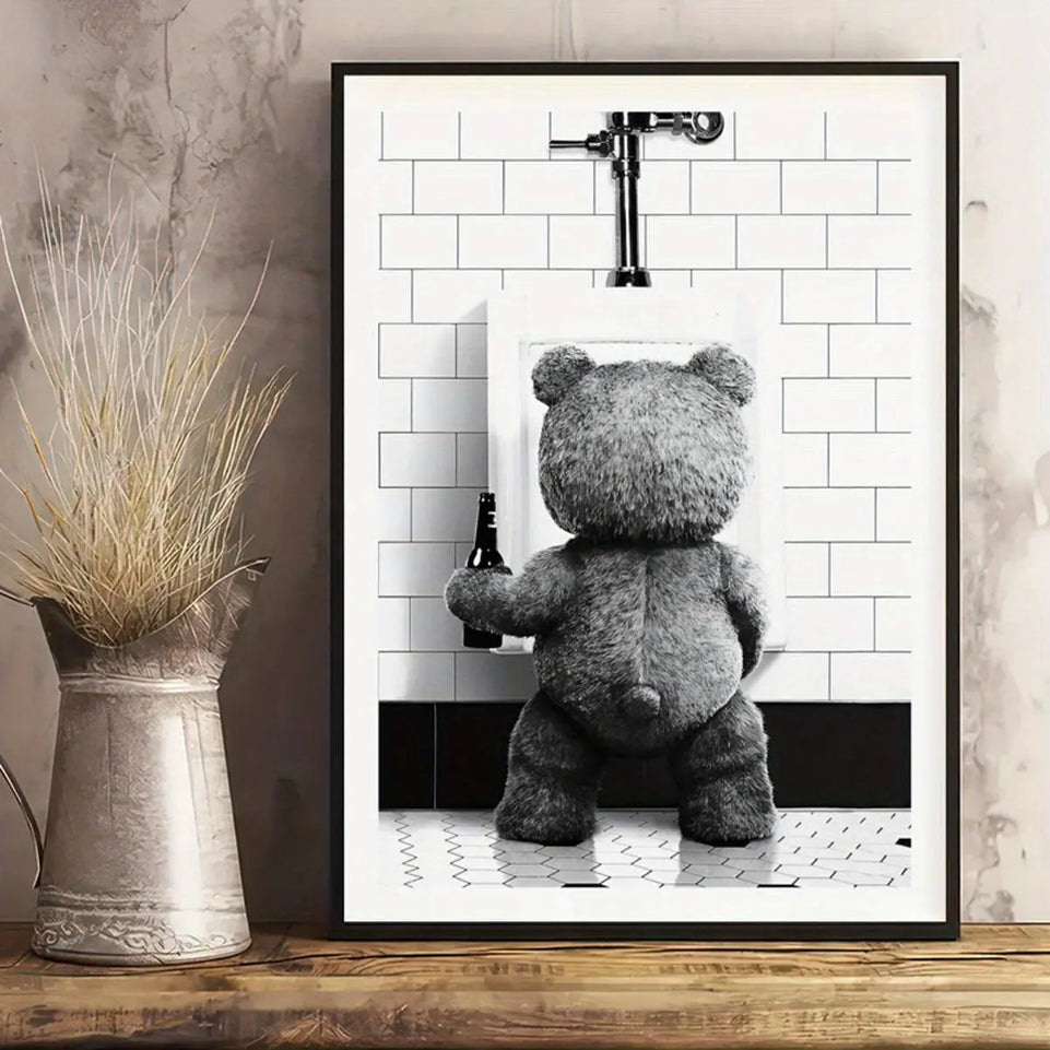 1pc Canvas Poster, Ted Movie Poster, Funny Poster Art, Funny Wall Art Wall Art For Living Room, Wall Decor For Bedroom, Home Decor Room Decor, Frameless June Wall Art