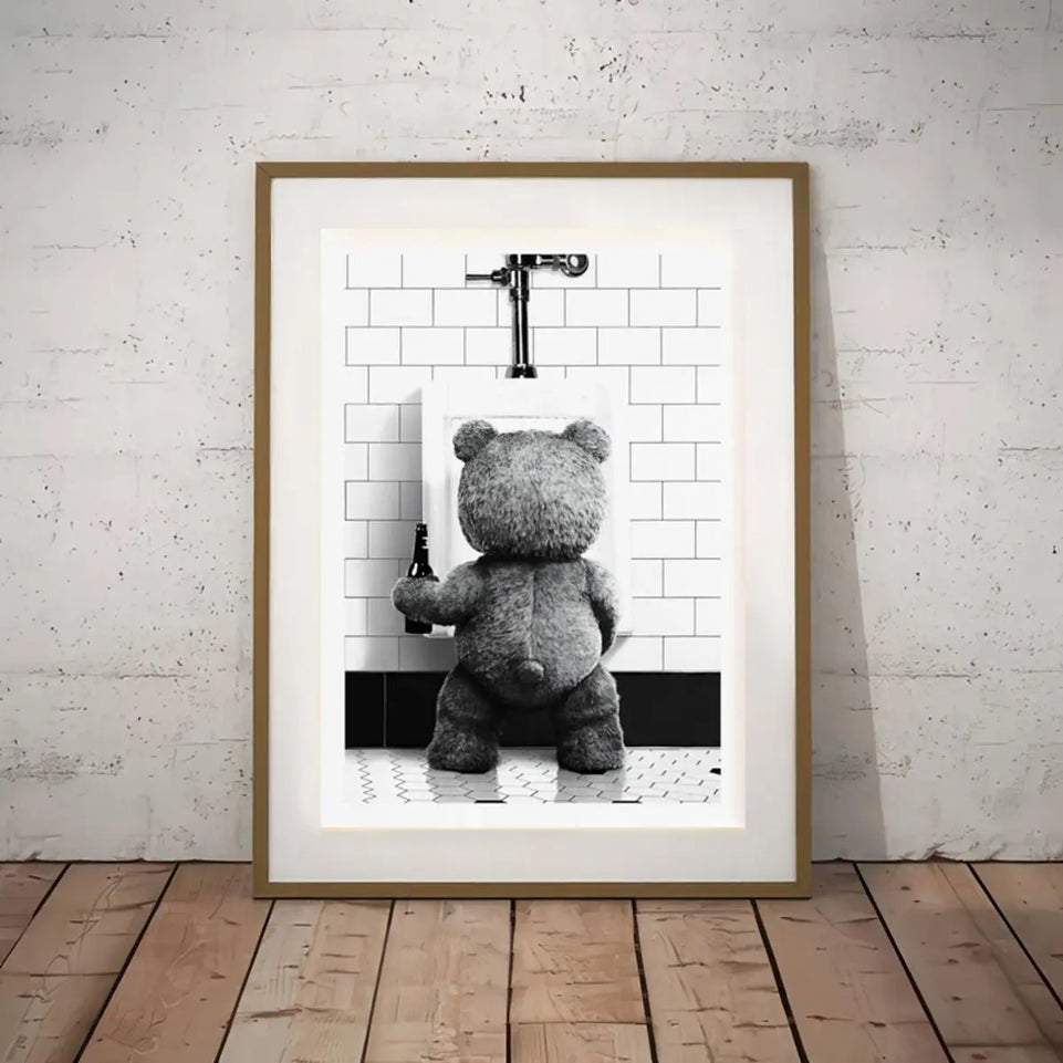 1pc Canvas Poster, Ted Movie Poster, Funny Poster Art, Funny Wall Art Wall Art For Living Room, Wall Decor For Bedroom, Home Decor Room Decor, Frameless June Wall Art