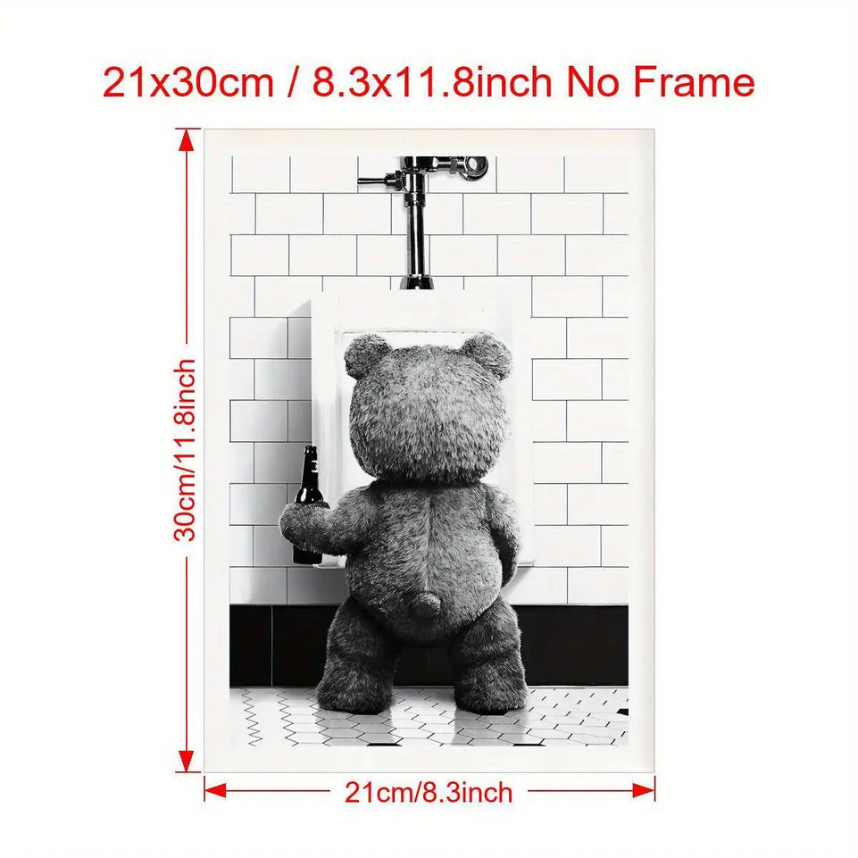 1pc Canvas Poster, Ted Movie Poster, Funny Poster Art, Funny Wall Art Wall Art For Living Room, Wall Decor For Bedroom, Home Decor Room Decor, Frameless June Wall Art