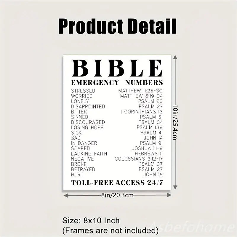 Inspirational 8x10in Unframed Bible Verse Wall Art - 1pc Spiritual Typography Wall Print - Religious Gifts For Women And Men June Wall Art