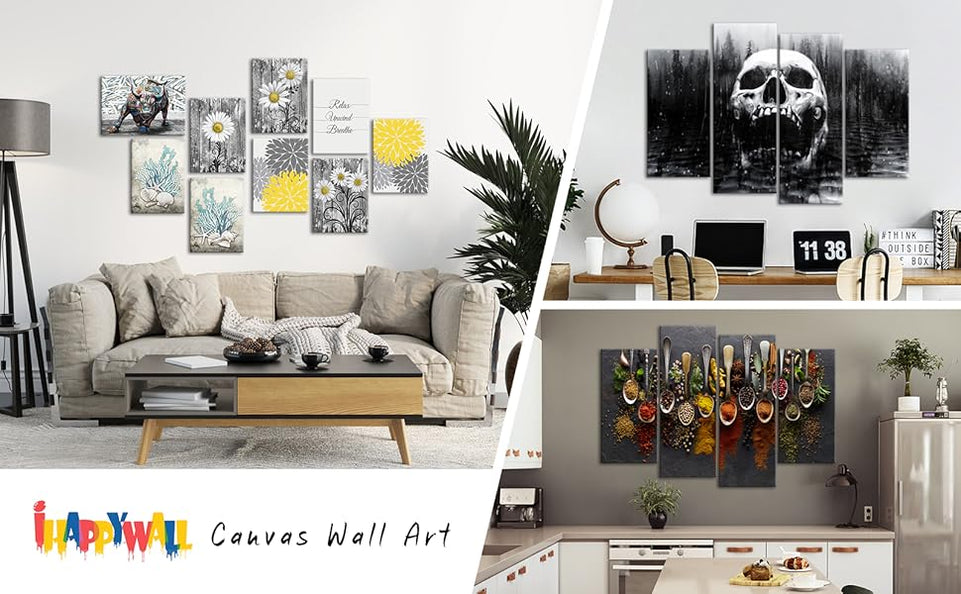 iHAPPYWALL Kitchen Pictures Wall Decor 4 Pieces Couful Spice in Spoon Vintage Canvas Wall Art Food Photos Painting On Canvas Stretched Framed Home Decoration Gift Ready to Hang https://www.amazon.com/dp/B07J9ZB4JD