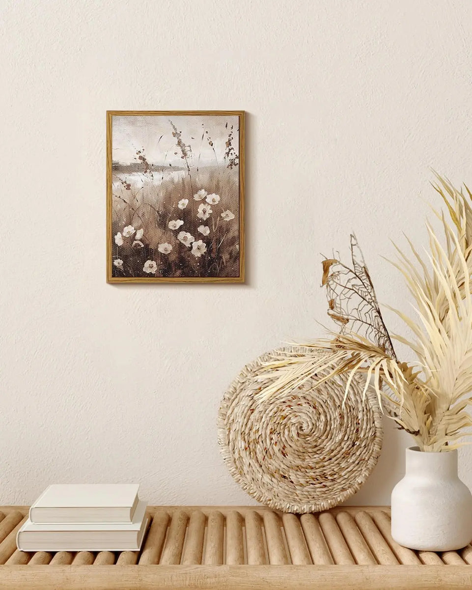 InSimSea Framed Wall Art for Living Room Landscape Canvas Wall Decor Meadow with Flowers Vintage Paintings Classical Wildflower Field Scene Boho Floral Pictures Decor Gifts for Bathroom Bedroom 8x10in https://www.amazon.com/dp/B0D1YFGWX7