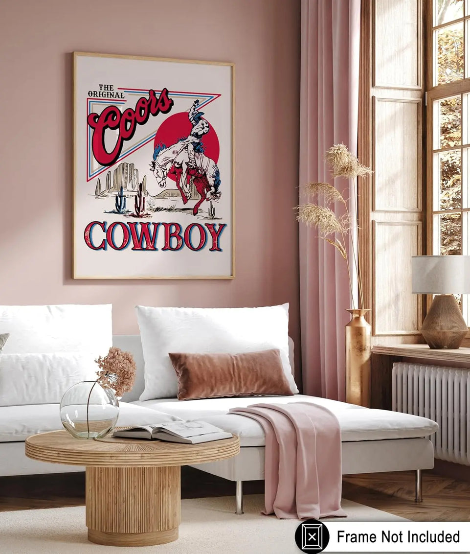 Poster Master Vintage Advertising Poster - Retro Western Print - Cowboy, Funky Wild West, Rodeo, Beer, Trendy, Aesthetic - 8x10 UNFRAMED Wall Art - Gift for Friend - Wall Decor for Kitchen, Bar, Pub https://www.amazon.com/dp/B0CC2343TN