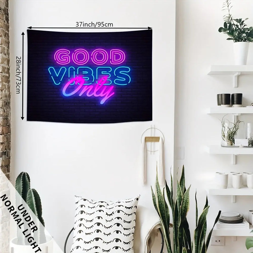 UV Blacklight Colorful Fluorescent 1pc Tapestry - Living Room, Bedroom, Dorm Room Wall Hanging With Free Accessories June Wall Art
