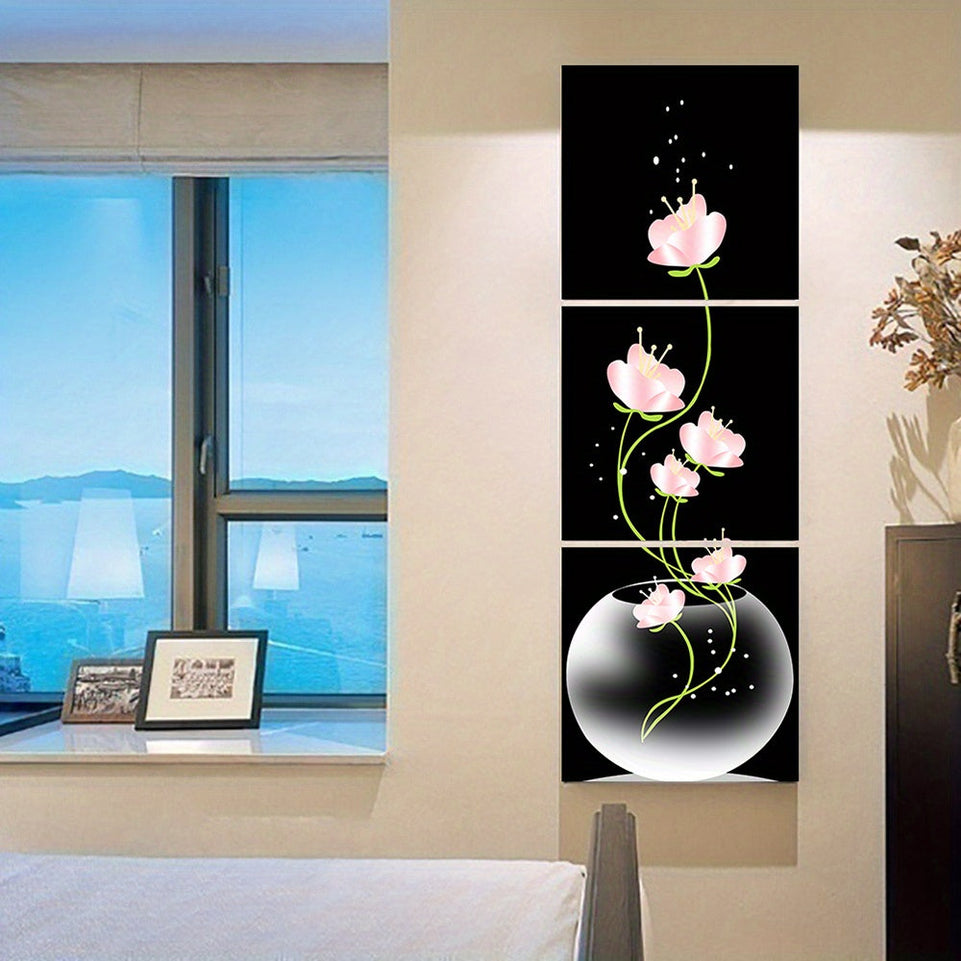 3pcs Pink Flower Square Canvas Prints Painting, Wall Art Picture For Living Room Entrance Home Decoration, No Frames https://www.temu.com/search_result.html?search_key=601099519805591