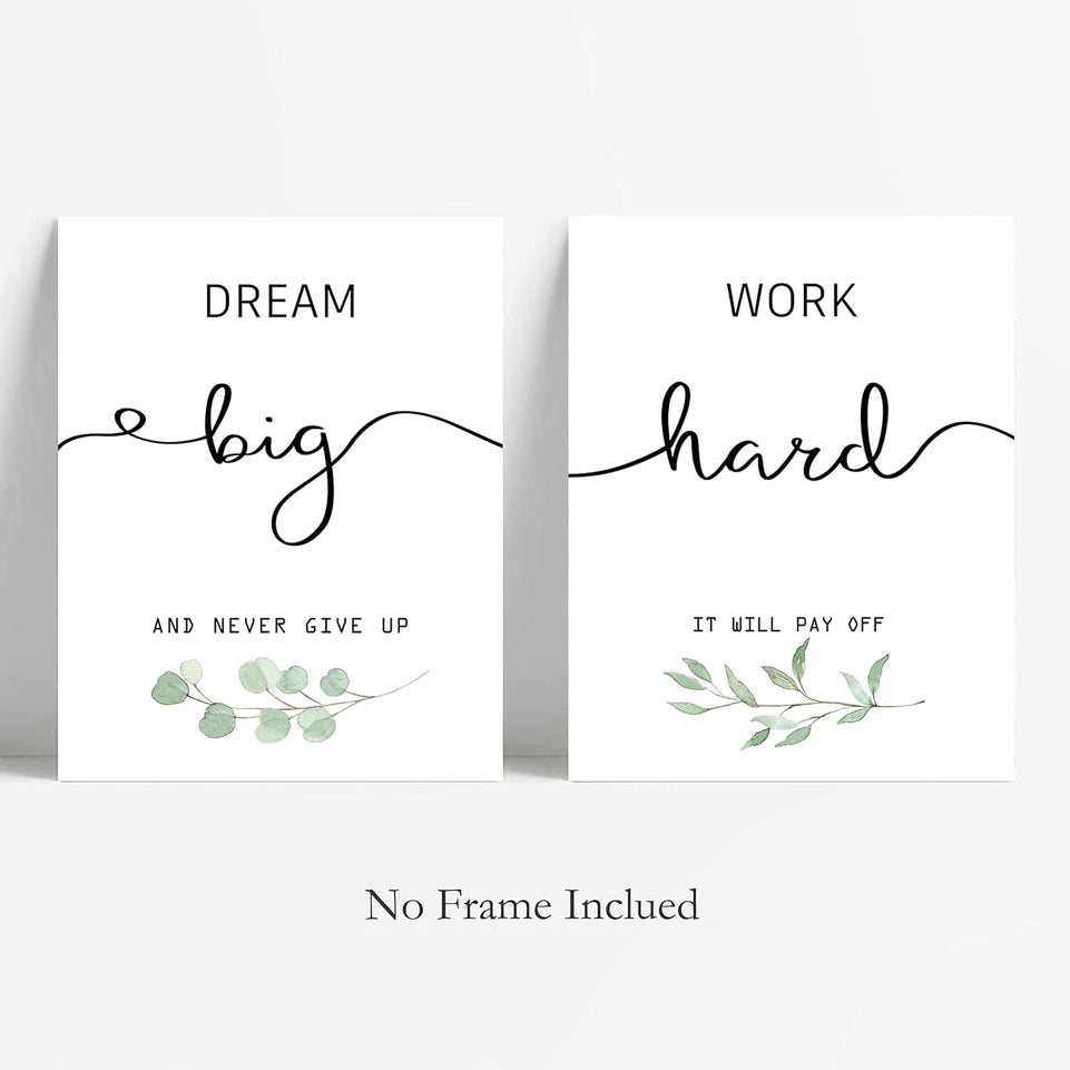 Inspirational Wall Art Office Decor, Motivational UNFRAMED Wall Art Prints for Bedroom,Living Room,Office,Classroom, Set of 4, 8"x10" https://www.amazon.com/dp/B09VDTP7TT
