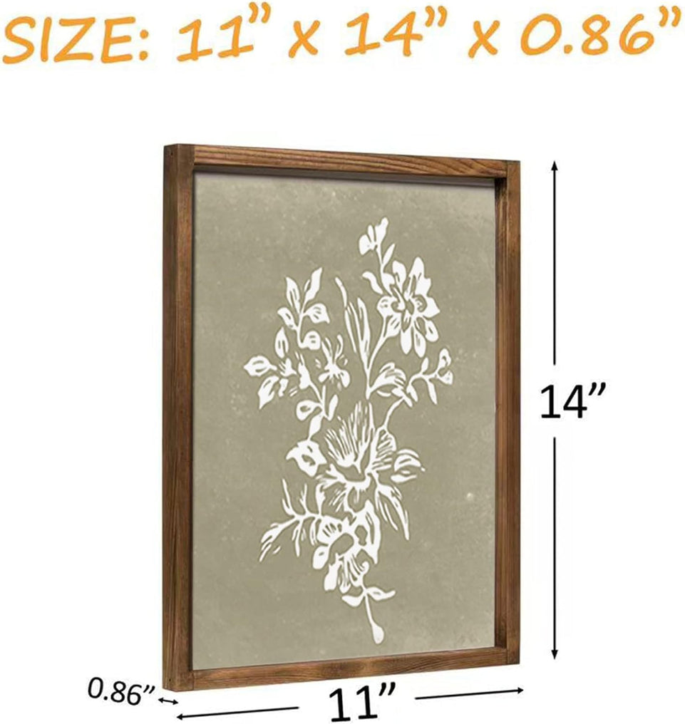 Framed Boho Wall Art Set of 4 for Wooded Minimalist Botanical Print Wall Art for Rustic Vintage Farmhouse Home Kitchen Wall Decor (Brown, 11x14) https://www.amazon.com/dp/B0BS9RNJDX