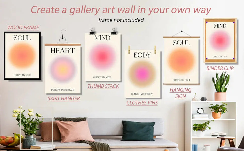 NCYEL 4 colorful abstract halo posters angel number positive energy inspirational language inspirational wall art bedroom girls room pink decoration living room bedroom apartment hotel dormitory 8x10 https://www.amazon.com/dp/B0BVLZQP2S