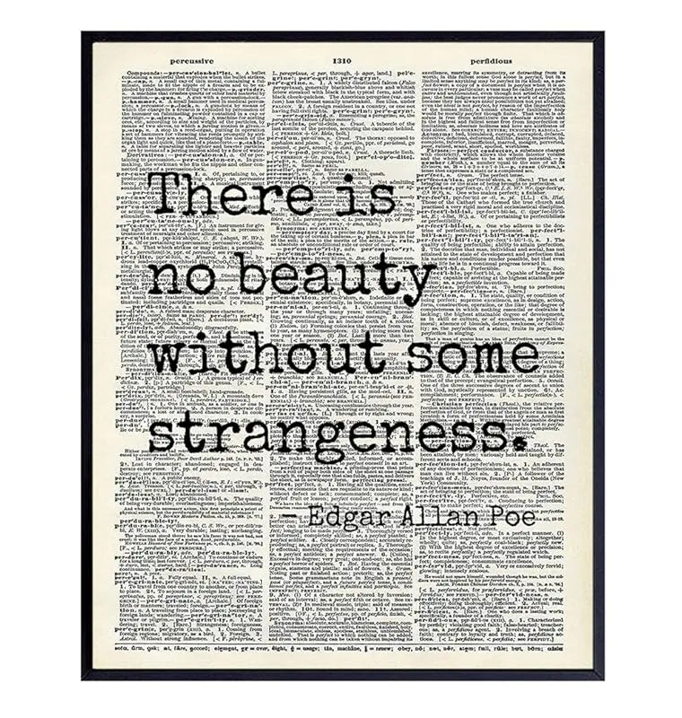 Edgar Allan Poe Quote 8x10 Dictionary Art Wall Decor Picture - Upcycled Vintage Retro Decoration for Home, Office, Apartment, Living Room, Bedroom, Bathroom - Gift for Poetry Fans https://www.amazon.com/dp/B07ZD4P926