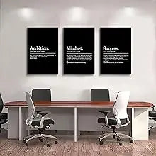 Inspirational Canvas Painting Wall Art -EPHANY ART,Mindset Quotes Prints, Success Framed Entrepreneur Poster Positive Quotes Wall Poster for Home Office Workplace (M-3pcs,12x16inchx3pcs) https://www.amazon.com/dp/B0B3J9L4QY