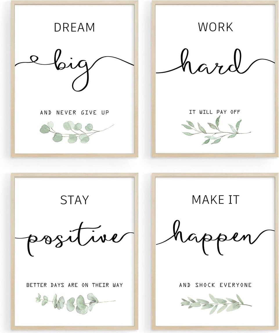 Inspirational Wall Art Office Decor, Motivational UNFRAMED Wall Art Prints for Bedroom,Living Room,Office,Classroom, Set of 4, 8"x10" https://www.amazon.com/dp/B09VDTP7TT