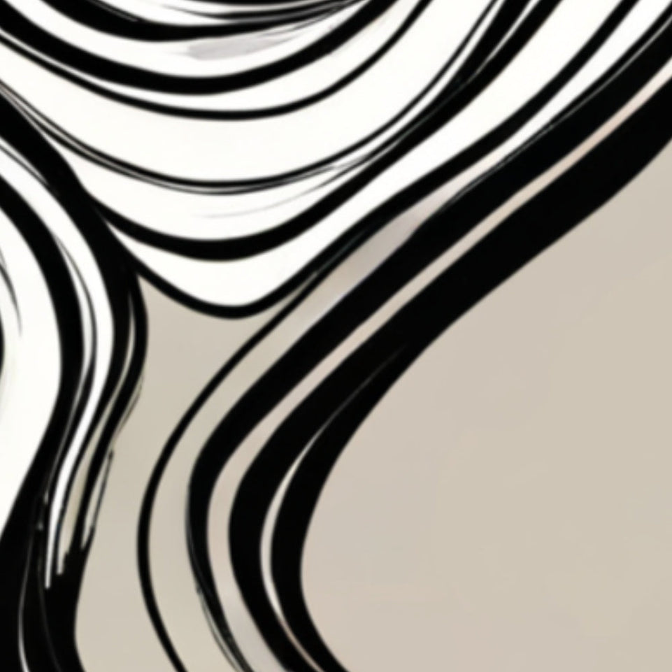 Abstract Swirls in Monochrome Canvas Art June Wall Art