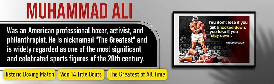 Muhammad Ali Poster Quote Boxing Black History Month Posters Sports Quotes Decorations Growth Mindset Décor Learning Classroom Teachers Decoration Educational Teaching Supplies Black Wall Art P044 https://www.amazon.com/dp/B07HXZM9K5