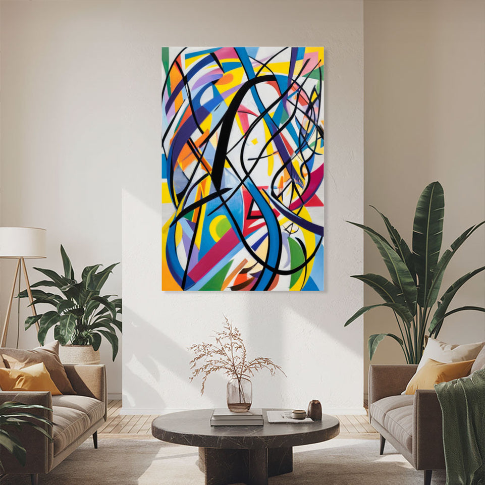 Colorful Chaos Abstract Art for Home Decor June Wall Art