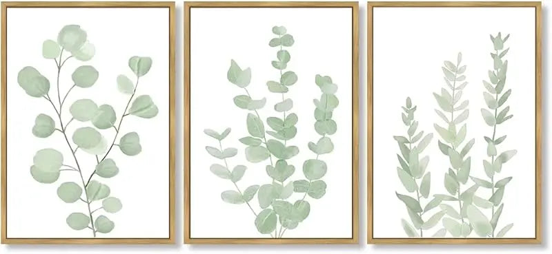 Drsoum Framed Botanical Plant Canvas Wood Wall Art Light Green Sage Wall Decor Eucalyptus Leaf Picture for Bedroom Living Room Bathroom Office 8”x 10” x 4pcs https://www.amazon.com/dp/B0CB1NZ5HT