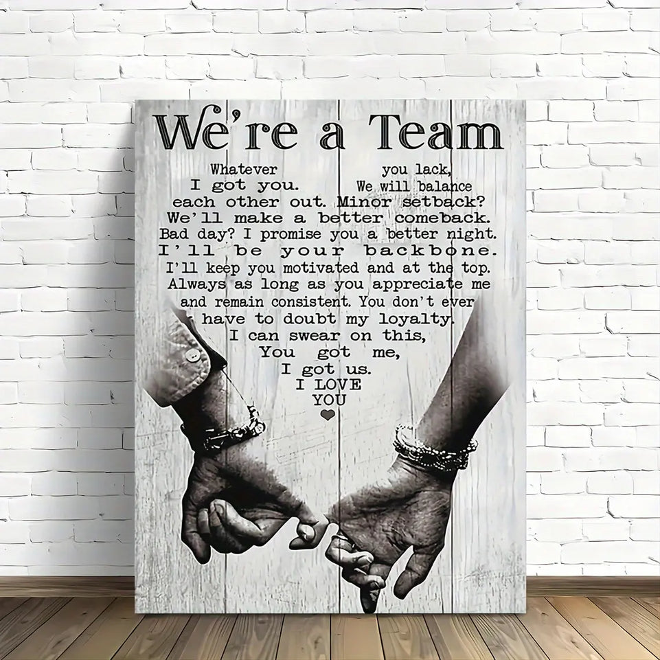 We're A Team Wooden Framed 1pc Canvas Painting - Whatever You Lack I Got You Wall Art - Bedroom Office Room Decor Out Of The Box June Wall Art