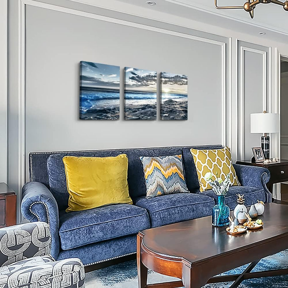 Lapremoly Canvas Wall Art For Living Room Farmhouse Wall Decor For Bedroom Office Wall Decoration Blue Beach Wall Painting Ocean Sea Wave Pictures Poster Print Artwork Room Home Walls Decor 3 Piece https://www.amazon.com/dp/B0BKZXPF6N