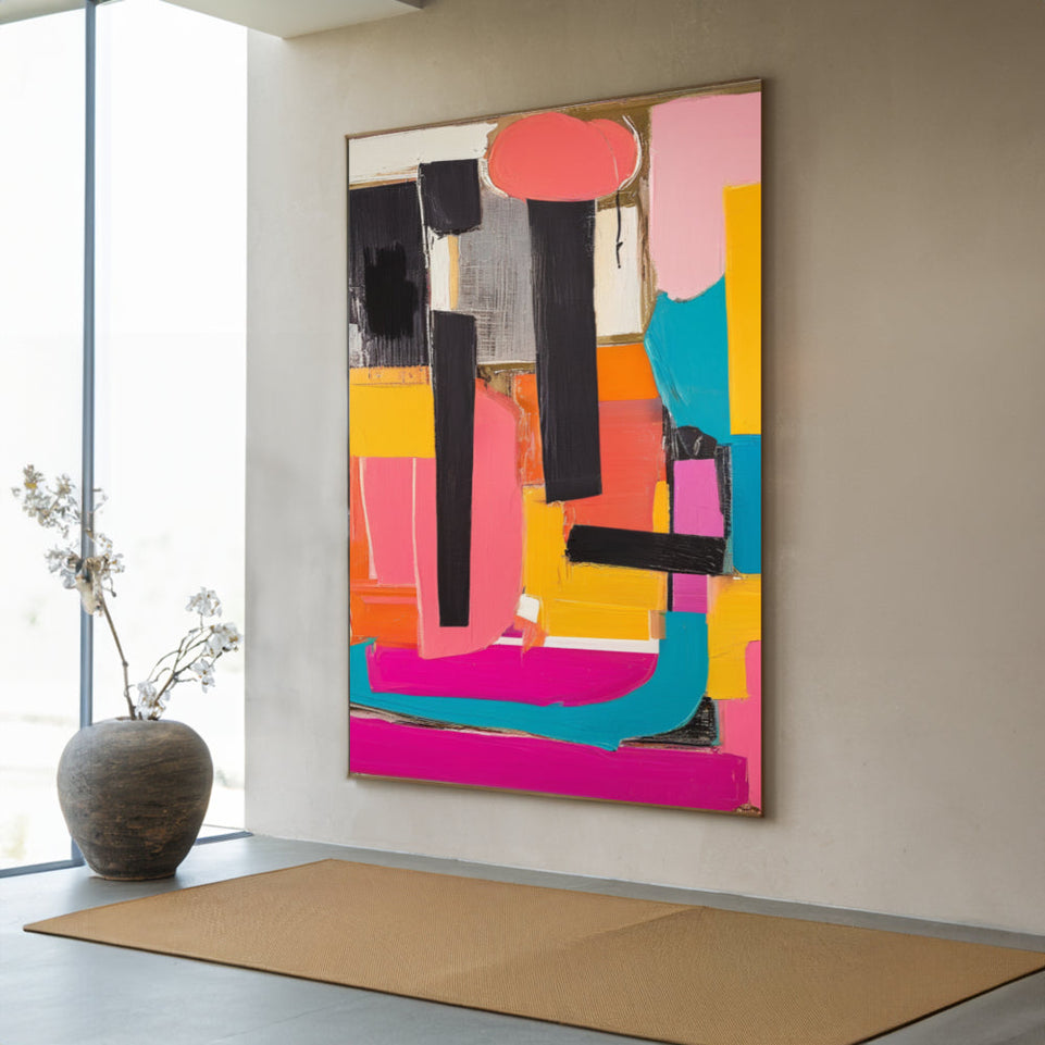 Colorful Abstract Canvas Art for Home Decor June Wall Art