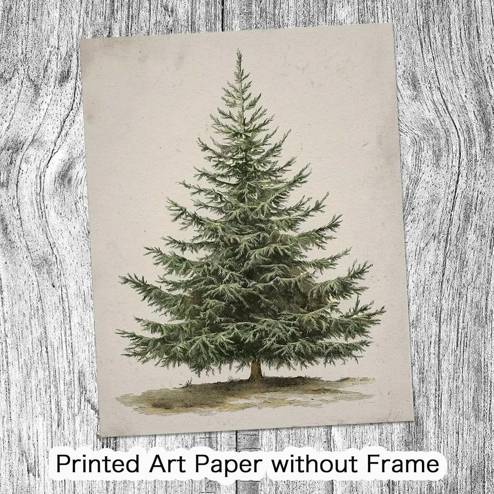 Vintage Christmas Tree, Pine Tree Vintage Print, Holiday Decor, Rustic Winter Tree Print, Botanical Winter Art, Christmas Tree Wall Decor (8x10 inch Print Unframed) https://www.amazon.com/dp/B0DHWXYDSB