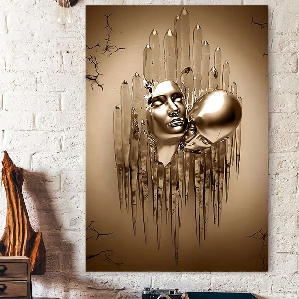 Love Couples Kissing Hug Abstract Canvas Painting - 1pc Wall Art for Bathroom Bedroom Office Living Room Home Decor - No Frame June Wall Art