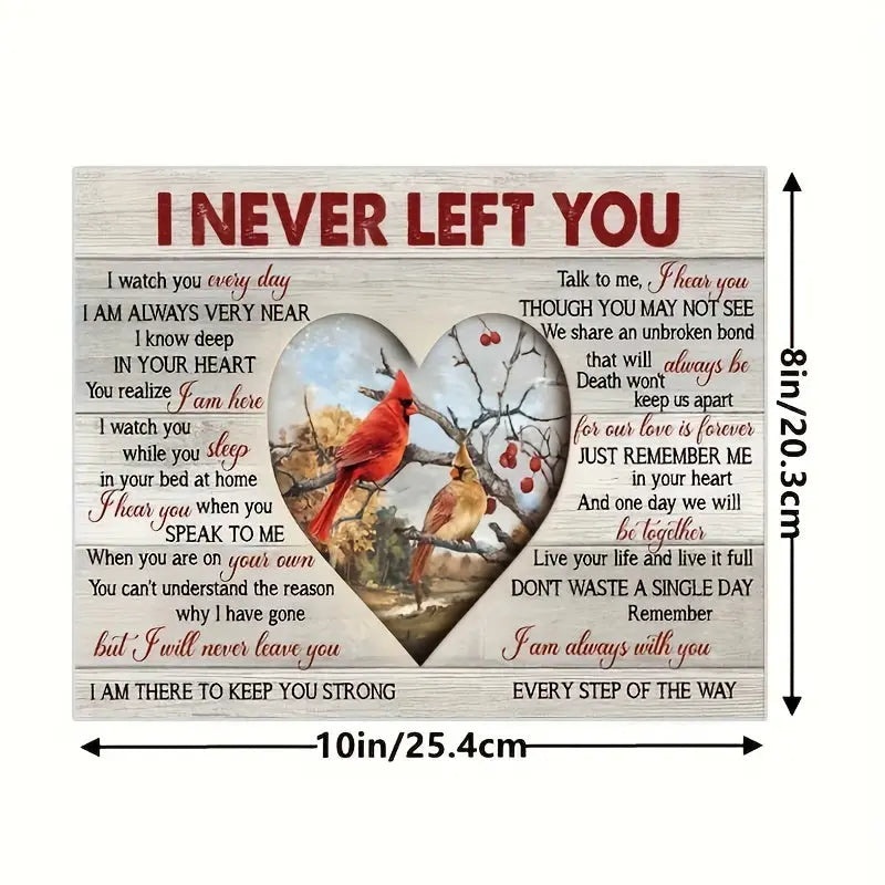 8x10INCH Unframed Canvas Wall Art - Heart Memorial Landscape Spring Painting - Love Poster for Family Members I Never Left You Heaven June Wall Art