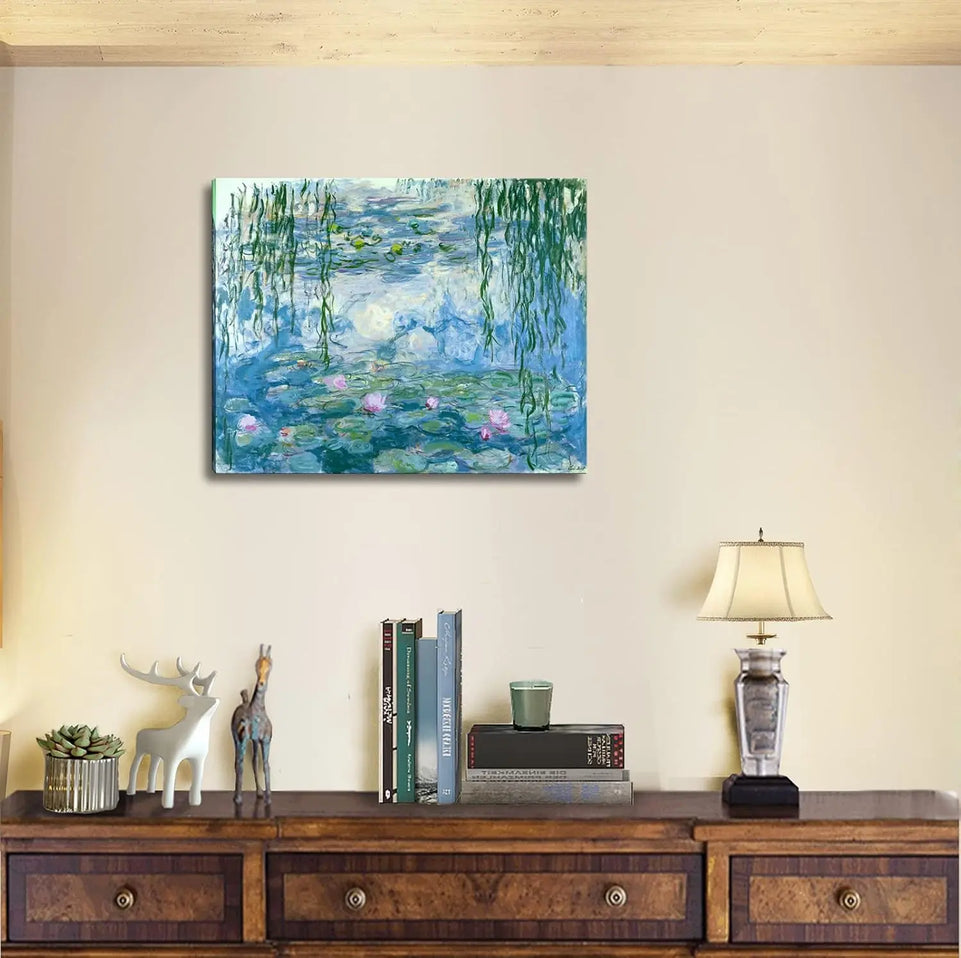 Claude Monet Canvas Wall Art - Water Lilies Classic Artwork Picture Print with Framed Painting for Home Office Wall Decor-12" x15" https://www.amazon.com/dp/B0BZDC814Q