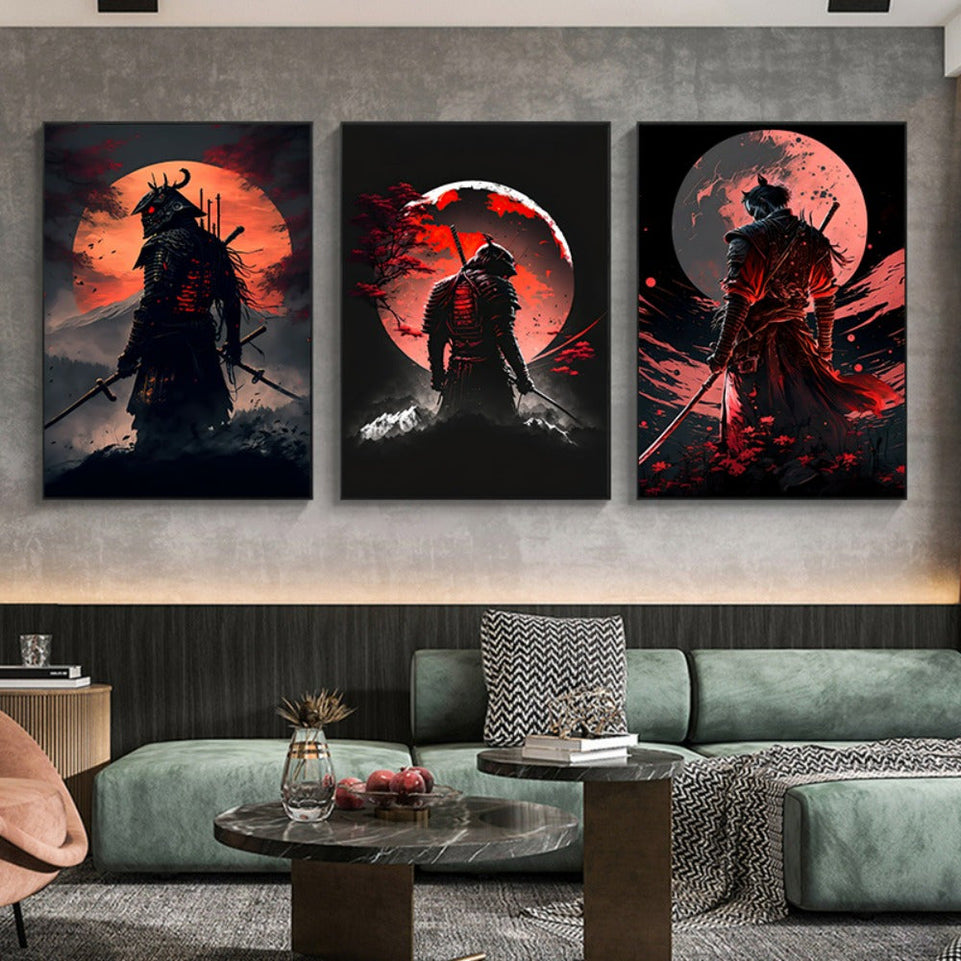 3pcs Japanese Samurai Canvas Painting, Character Posters And Prints, Cherry Blossom Sunset Wall Art, For Home Decorating, For Living Room Bedroom (11.8x15.7/15.7x23.6/19.6x27.5inch, Unframed) https://www.temu.com/search_result.html?search_key=601099529434691